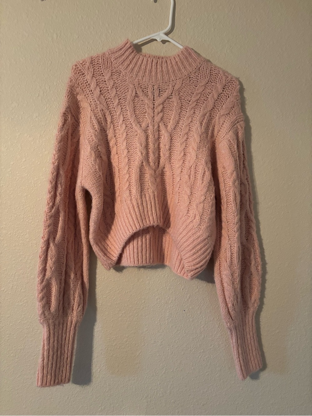 Forever 21 Cable Knit Pink Women's Sweater